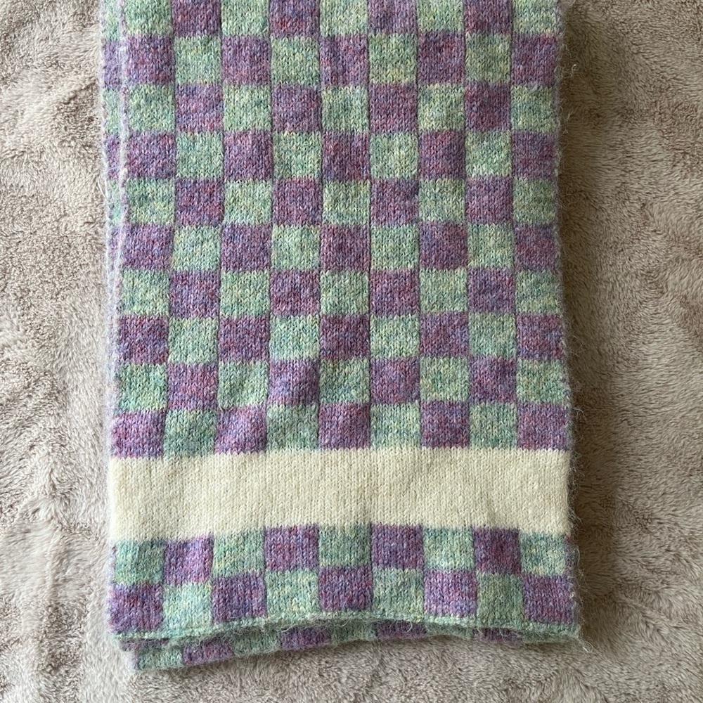 3/$20 ✨Urban Outfitters UO Wool Blend Checkered Scarf Lavender Periwinkle